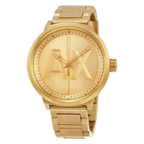 armani gold watch replica|armani exchange gold watch men.